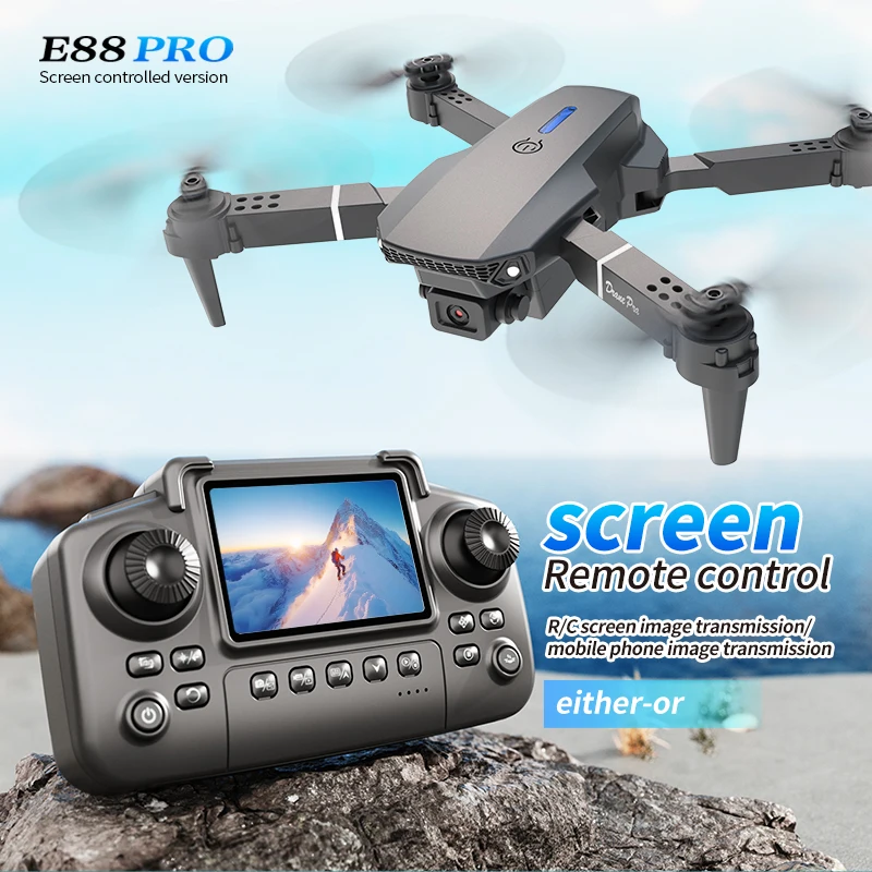 Drone Rc Foldable - โดรนรุ่น Professional E88 PRO พร้อมหน้าจอ กล้อง