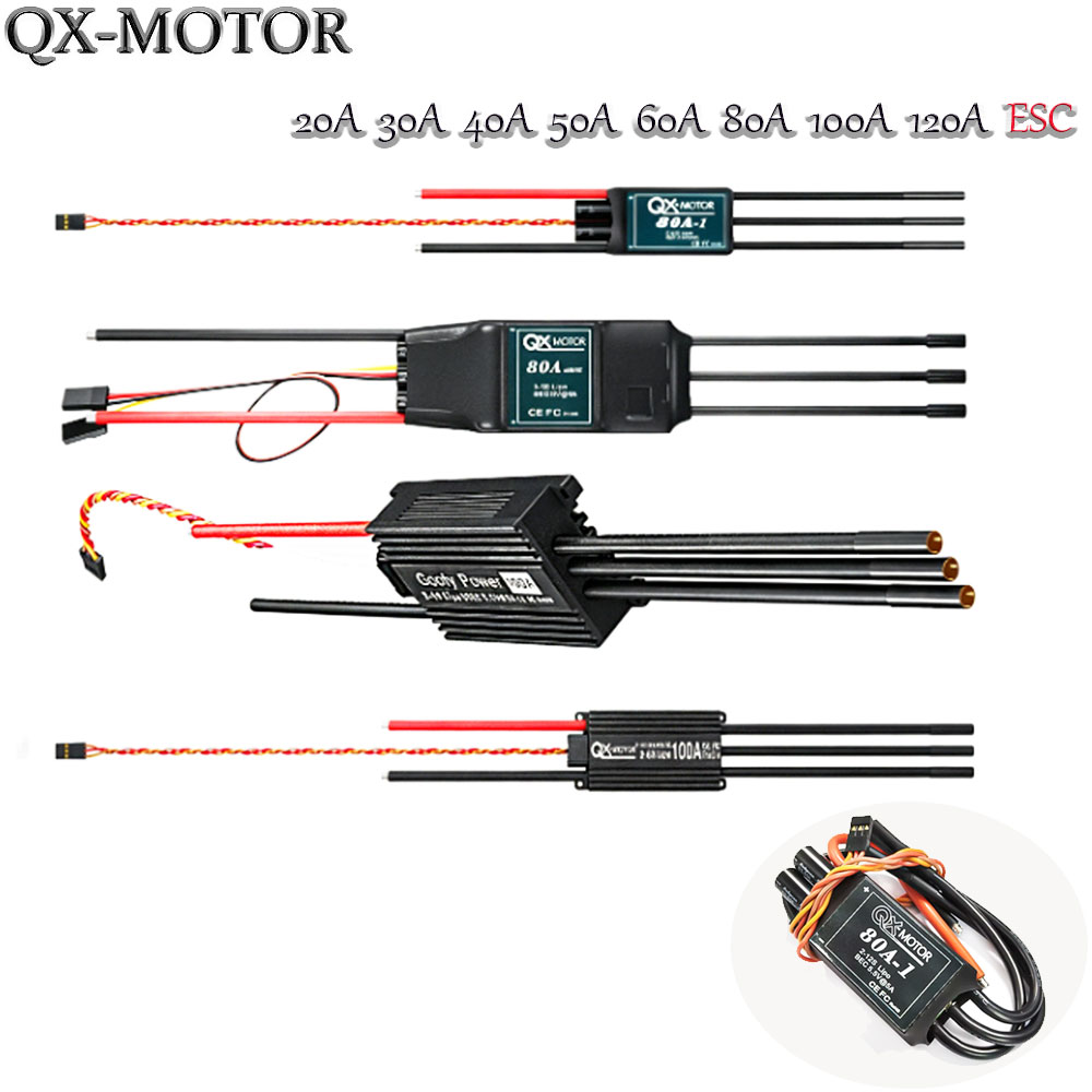 Drone Rc Leading - ตัวควบคุมความเร็วแบบไร้แปรงถ่าน 20A-120A ใช้ได้กับมอเตอร์พัดลมแบบท่อ QX-MOTOR EDF สำหรับโดรน