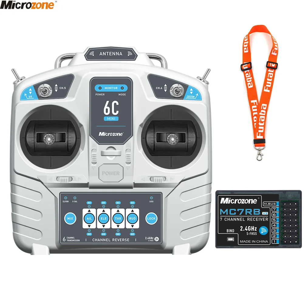 Drone Rc Leading - ไมโครโซน MC6C V2ขนาดเล็ก2.4G เครื่องส่งสัญญาณควบคุม6CH พร้อมตัวรับสัญญาณระบบวิทยุสำหรับเครื่องบิน RC