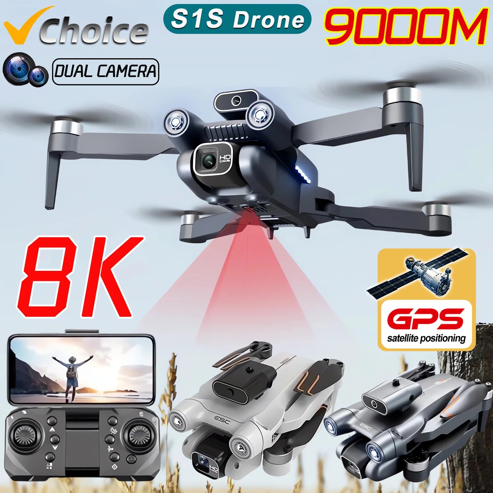 โดรน S1S 5G WiFi 4K กล้อง HD 8 - Drone Rc S1S บทวิจารณ์และราคา