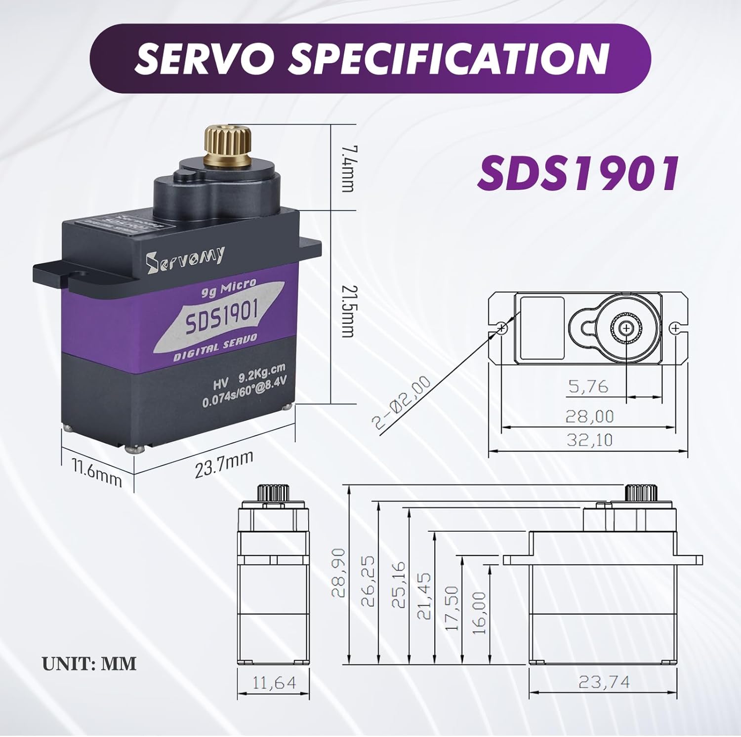 เซอร์โวมี-SDS1901 ดิจิตอล 9G ไ - Drone Rc Car บทวิจารณ์และราคา