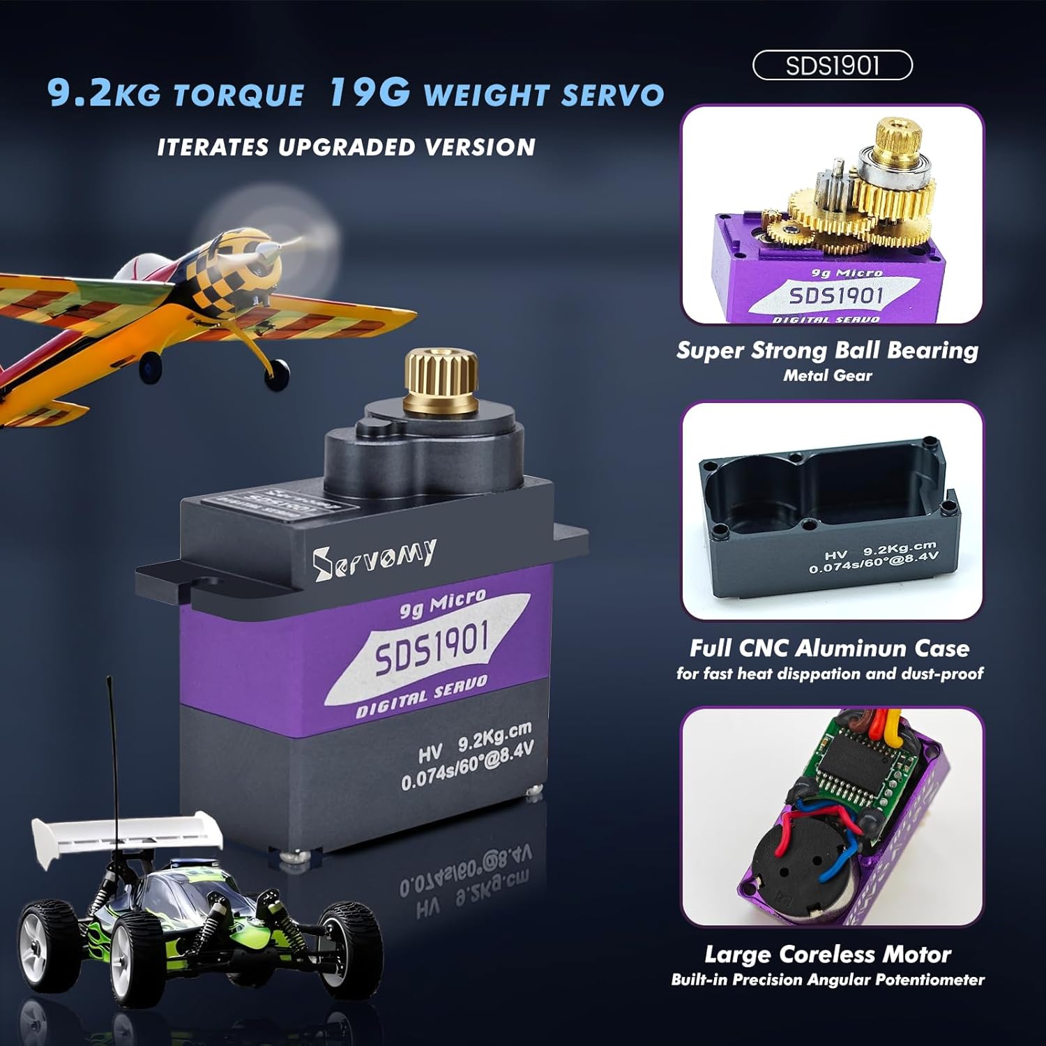 เซอร์โวมี-SDS1901 ดิจิตอล 9G ไ - Drone Rc Car บทวิจารณ์และราคา