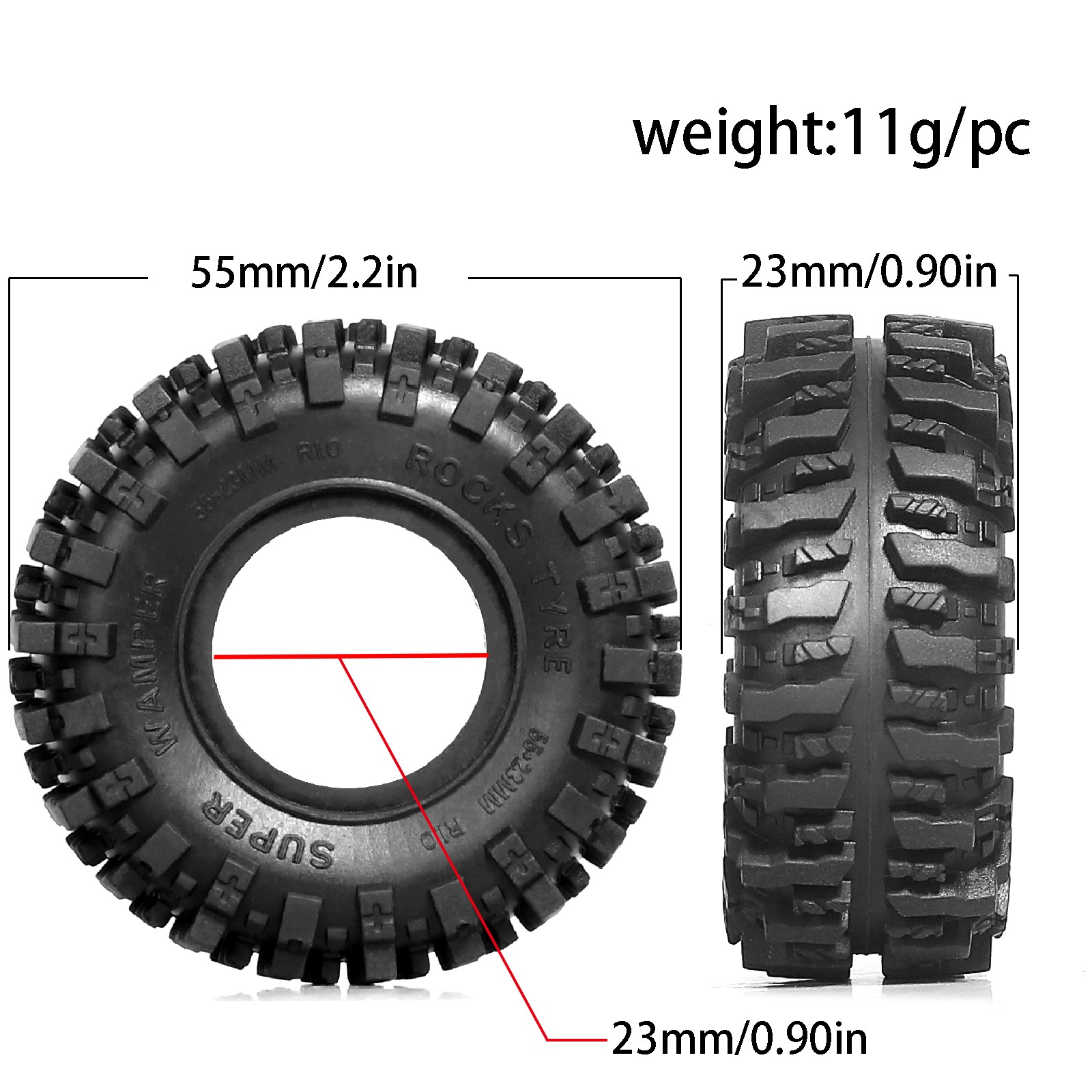 ยางรถ RC Crawler ขนาด 1.0 นิ้ว - Rc Rock Crawler บทวิจารณ์และราคา